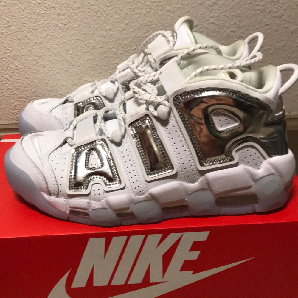 Women's Air More Uptempo White/Chrome
